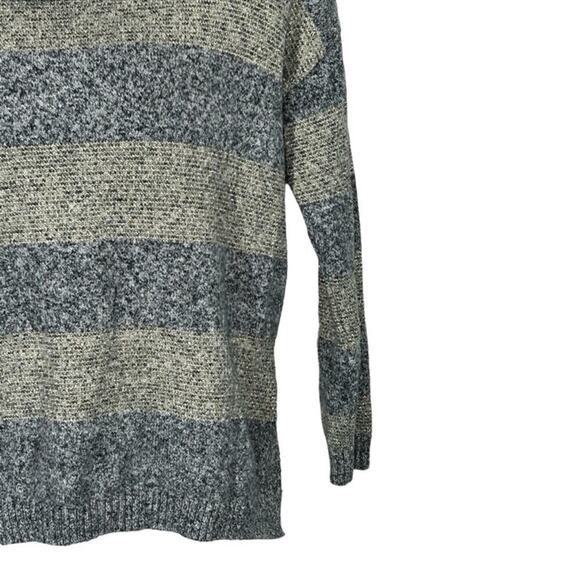 Tommy Hilfiger Cowl Neck Grey Marble Metallic Stripe Split Side Sweater Size XS - Picture 4 of 14
